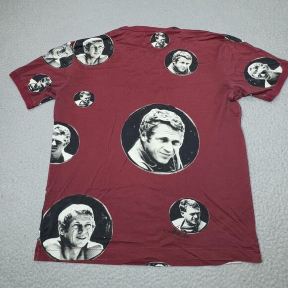 Dolce & Gabbana Shirt Womens Large 48 Red Steeve McQueen All Over Print Italy - Picture 2 of 11